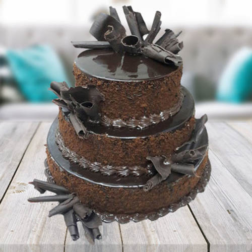 Order Online 3 Tier Chocolate Cake for Special Day